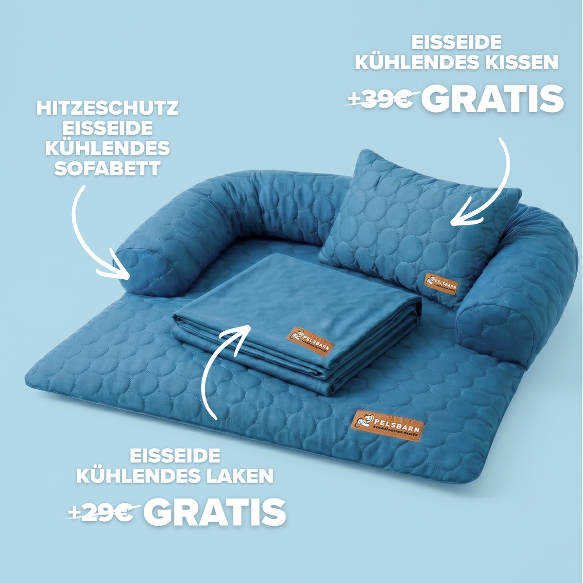 Pelsbarn Kühlendes Sofabett (4-mal effektiver) Komplettes Set