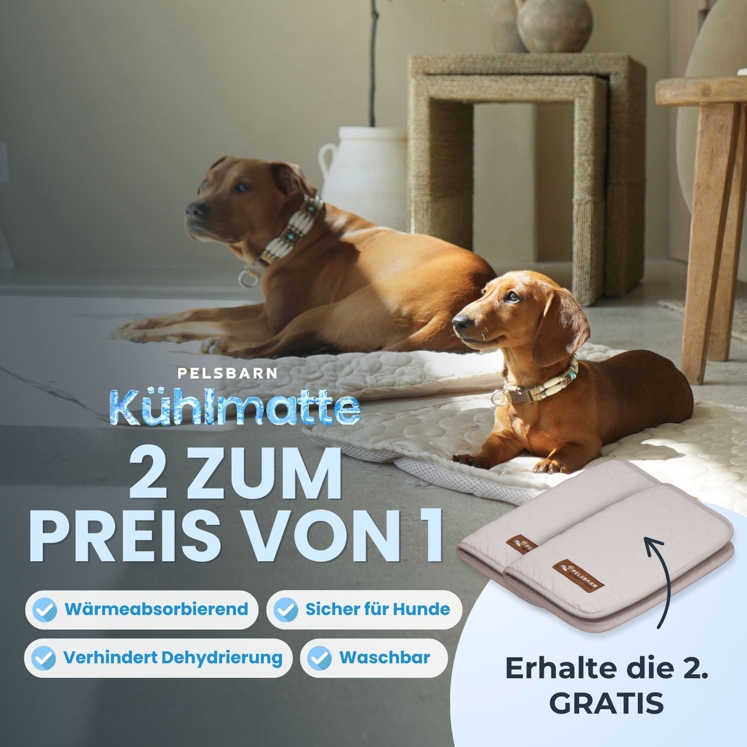 Pelsbarn Kühlmatte (1+1 GRATIS)